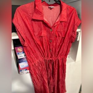 Red long dress L new LuluRoe